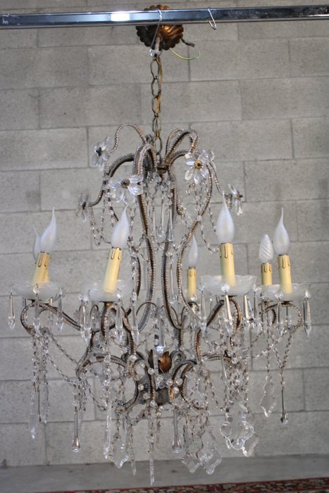 Large Chandelier, 8 Lights (100 cm.) - 枝形吊灯 - 水晶, 黄铜