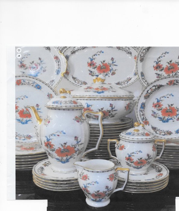Raynaud & Cie Limoges - Servizio da tavola per 12 persone (83) - Porcellana - Collection Damon - reproduction Vieux Chine