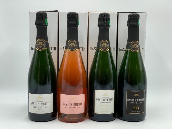 Gaston Burtin - Brut, Rosé, Blanc de Blancs 2017 & Millesimé 2014 - Épernay - 4 Bottles (0.75L)