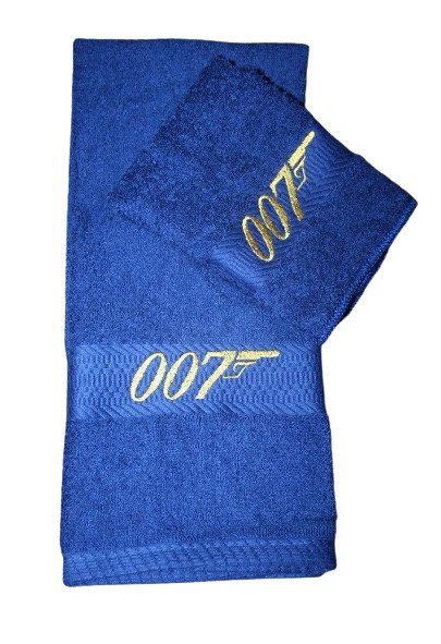 James Bond - 2 x Gold Embroidered Towel Set (40x71 cm) (30x30cm)