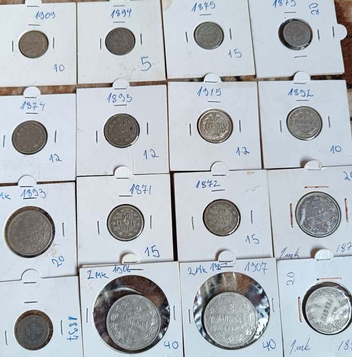 Finland, Russia. Lot of 16 Coins