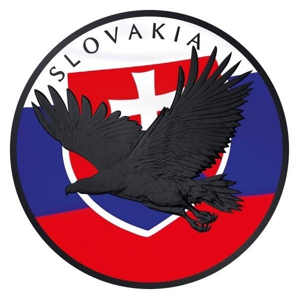 Niue. 5 Dollars 2023 Slovak Eagle Flag - Black Platinum, 1 Oz (.999)  (Fără preț de rezervă)