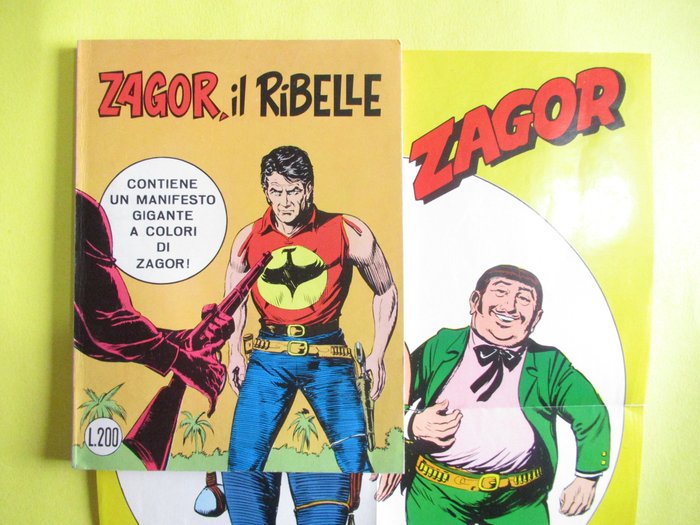 Zagor n. 141 con Manifesto - '' Zagor, il Ribelle '' Prima Edizione L.200 - 1 札戈爾 - 第一版 - 1972