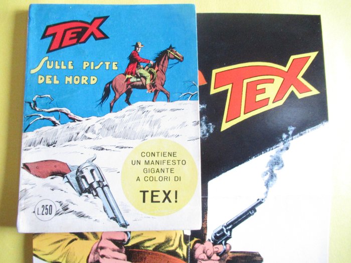 Tex n. 122 con Manifesto - '' Sulle Piste del Nord '' Prima Edizione L.250 - 1 Tex - First edition - 1970