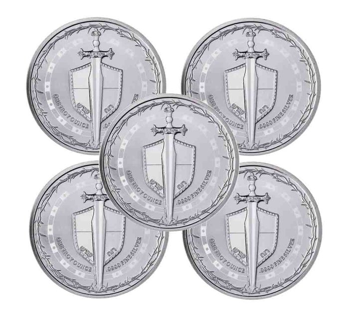 紐埃. Lot 5 x 1 oz 2023 Sword of Truth 999 Silver Coin - Truth Series - 1 oz