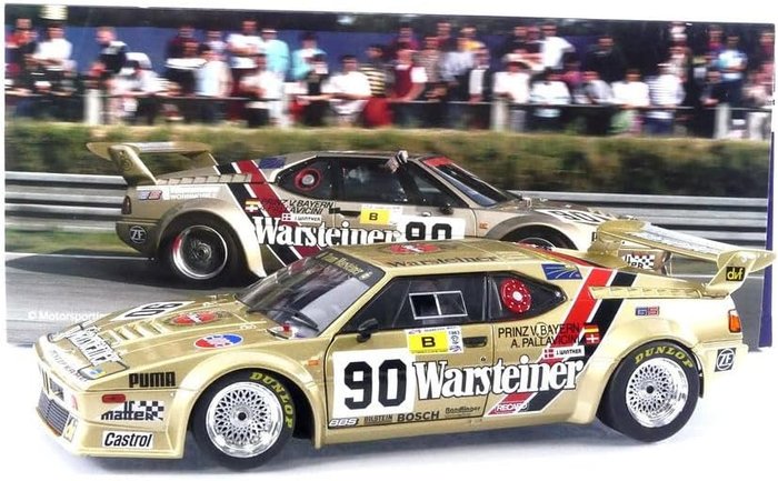 Werk83 1:18 - Coche de carreras a escala - BMW M1 Procar #90 24h Le Mans 1983 - Prinz von Bayern / Pallavicini / Winther - Modelo diecast con puertas que se abren