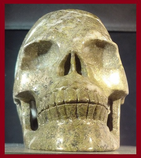 Pyrite Craniu - Înălțime: 11 cm - Lățime: 7.5 cm- 1590 g - (1)