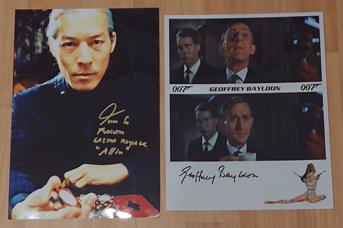 James Bond 007: Casino Royale - Geoffrey Bayldon (+) as Q and Tom So (Fukutu) - Autograph, Photos, Signed with Certified Genuine