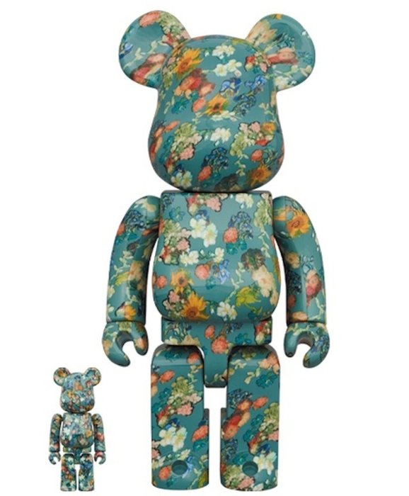 Medicom Toy Be@rbrick - 400% & 100% Bearbrick set - Vincent Van Gogh (50th Anniversary - Floral Pattern)