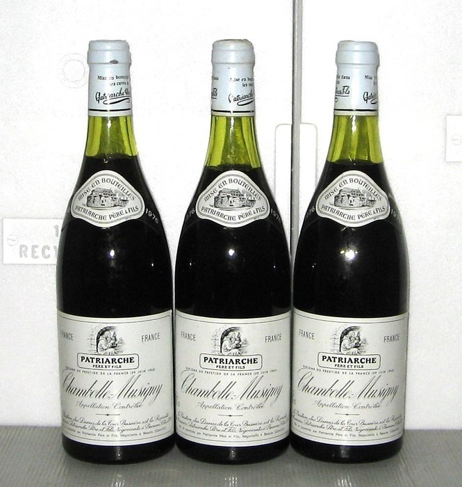1976 Chambolle-Musigny - Patriarche Père & Fils - Borgoña - 3 Botellas (0,75 L)