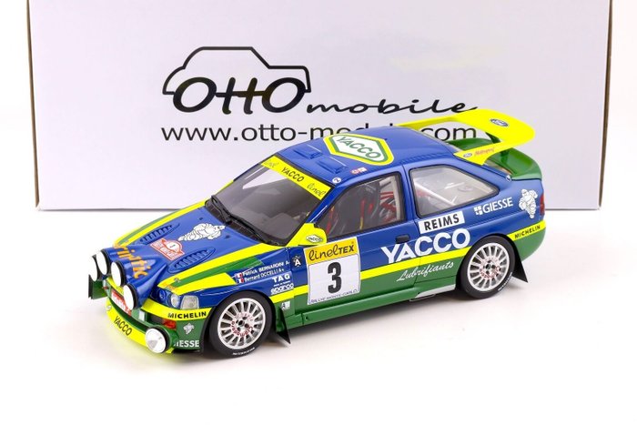 Otto Mobile 1:18 - Sportwagenmodell - Ford Escort Cosworth RS Gr.A Yacco Rally Montecarlo 1996 Winner Bernardini - OT1028