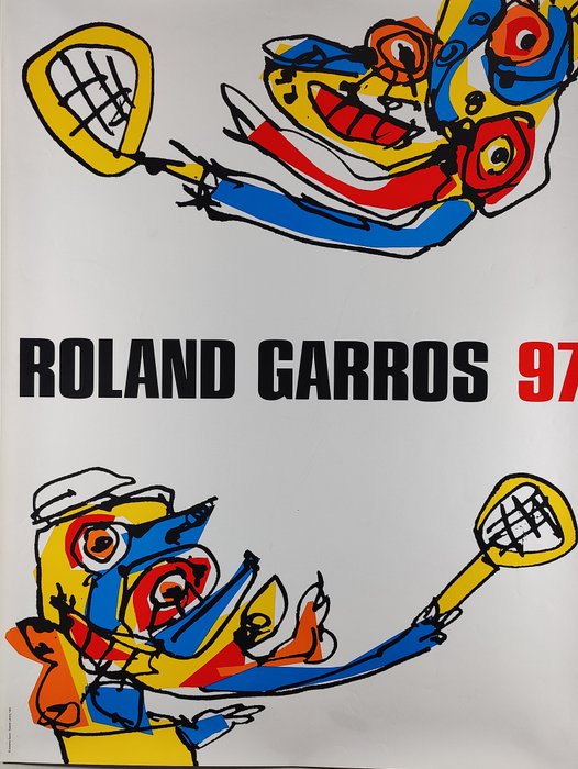 Antonio Saura Galerie Lelong - Roland Garros French Open poster (1997) - década de 1990