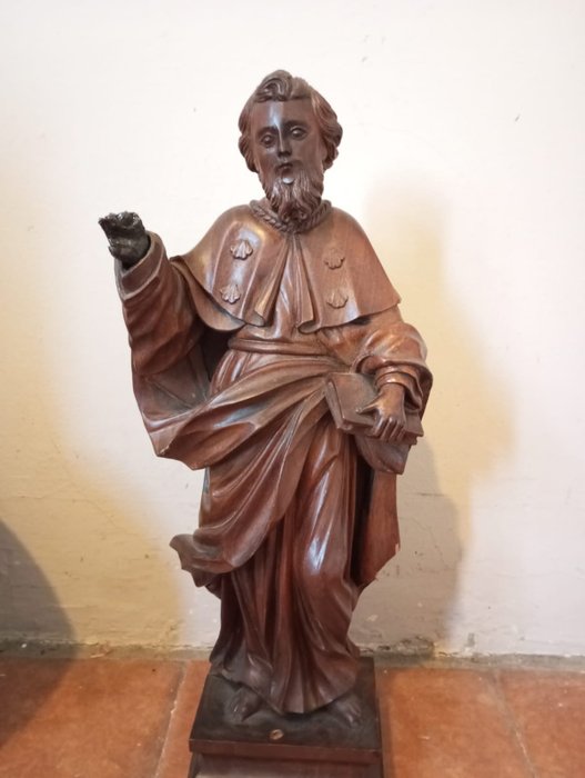 Sculpture, Santiago apostol - 42 cm - Wood