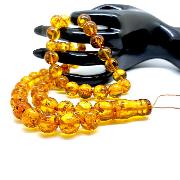 Tesbih Islam bønneperler rosenkrans 45 perler - Rav - Baltic amber - succinite