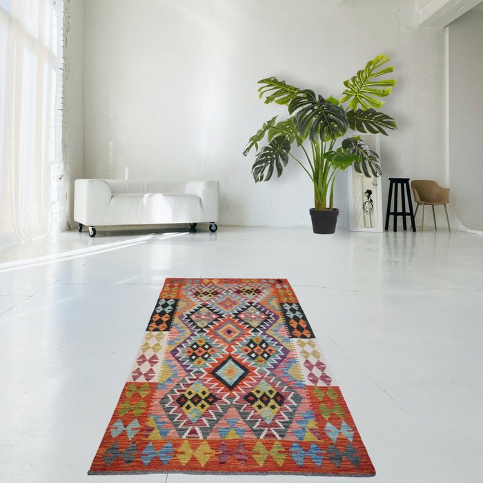 Kolorowy kilim Amira √ Certyfikat - Dywanik - 176 cm - 108 cm