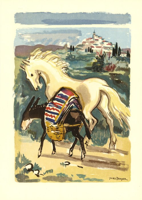 Yves Brayer (1907-1990) - Le cheval et l'âne