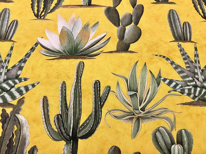 Tesatura de bumbac Oeko tex 100 - tema cactus - Țesătură tapițerie  - 600 cm - 140 cm