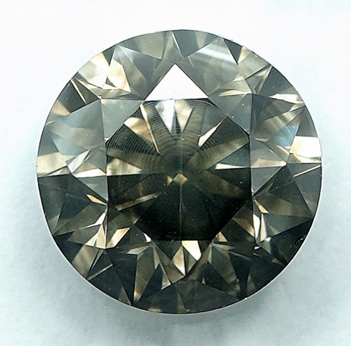 鑽石 - 1.51 ct - 明亮型 - Natural Fancy Grayish Yellow - I1