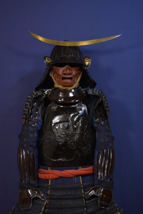 面具 - 日本 Yoroi 全武士盔甲 - 1600-1650年