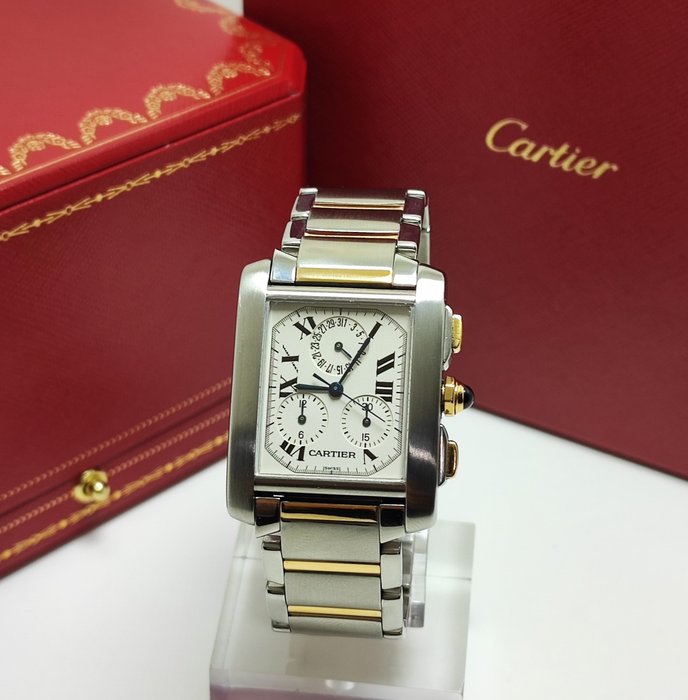 Cartier - Tank Française Chronoflex Gold/Steel - 2303 - Herre - 2011-nå