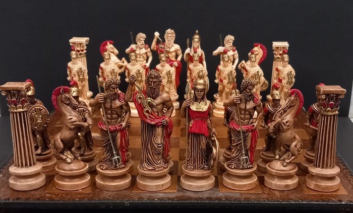 Antiguos Dioses Griegos - Schachspiel - Keramik Ohne Brett