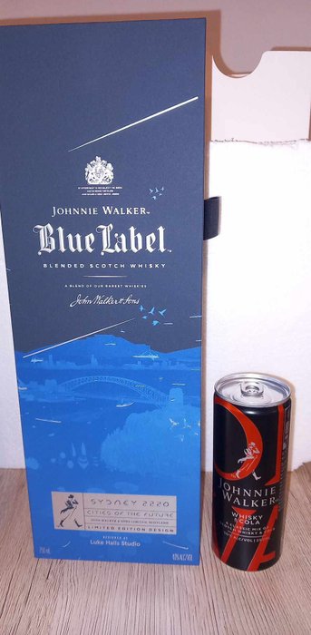 Johnnie Walker - Blue Label Cities Of The Future 2220 Sidney & can of Johnnie Walker Whisky & Cola  - 750 ml