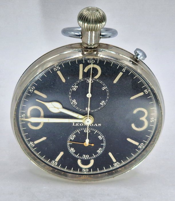 Leonidas - Lepine Militärische Beobachtungsuhr - Chronograph - seltene Ausformung - Schweiz 1930