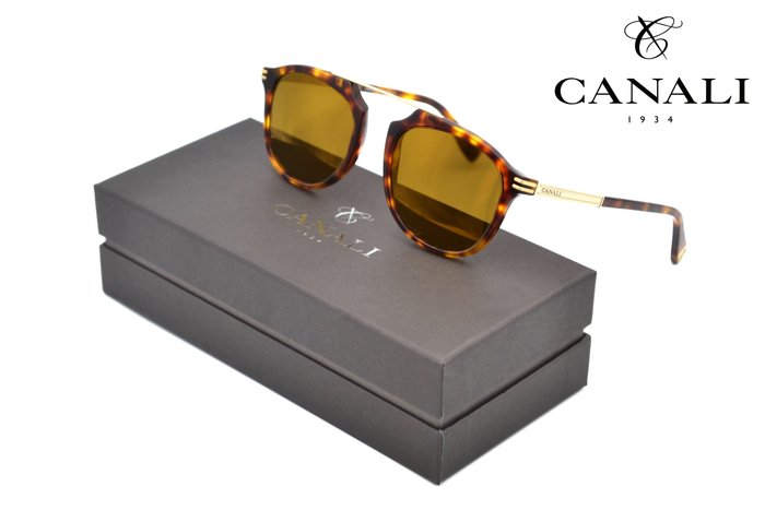 Canali - HANDMADE IN ITALY - CO214 C02 - Exclusive Acetate & Gold Metal Design  - *New* - Aurinkolasit