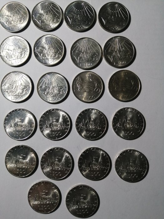 Italien, Italienische Republik. 500 Lire 1961/1967 (22 monete)  (Ohne Mindestpreis)