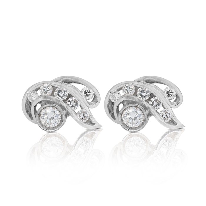 14 克拉 白金 - 耳環, 耳環 - 0.26 ct 鉆石 - Diamonds
