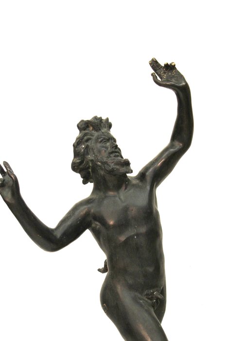 Sculpture, Grande statua di Fauno danzante - 87 cm - Bronze