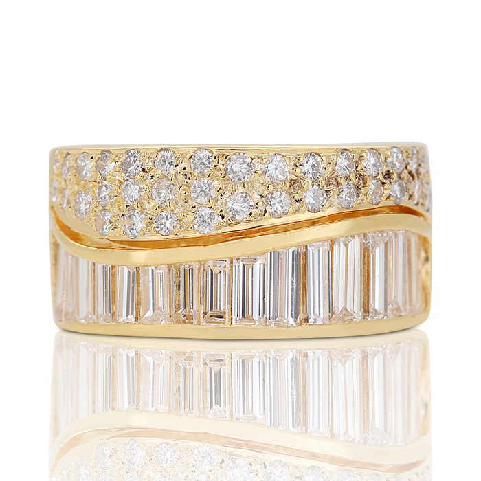 Anello - 18 carati Oro giallo Diamante  (Naturale) - Diamante