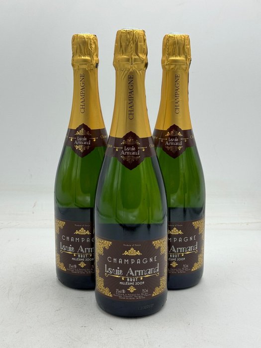2009 Louis Armand, Louis Armand Brut - Champagne Premier Cru - 3 Flasker (0,75 L)