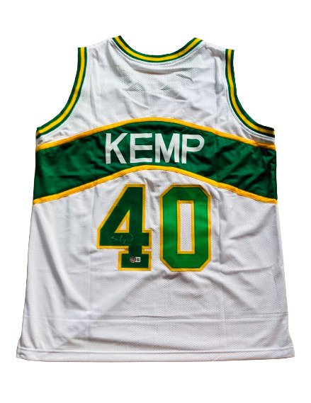 NBA - Shawn Kemp - Autograph - Tricou alb de baschet personalizat 