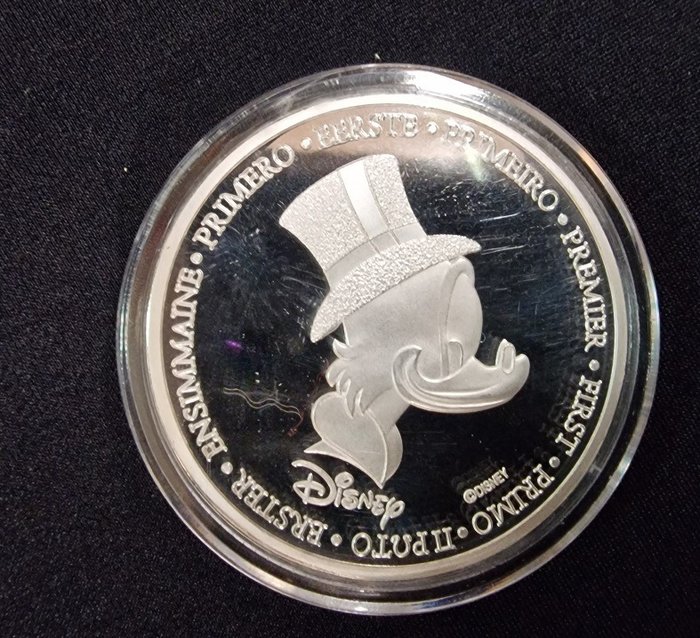 Uncle Scrooge - 1 Primera moneda de euro chapada en plata