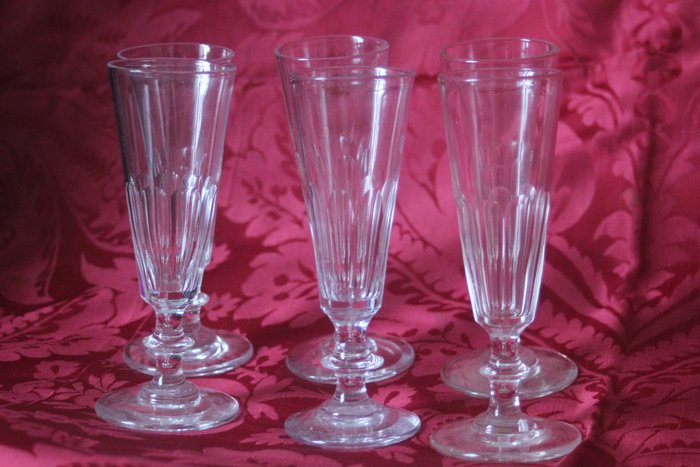 Copa flauta para champán (6) - 6 copas de champán de cristal de baccarat, Caton - Cristal