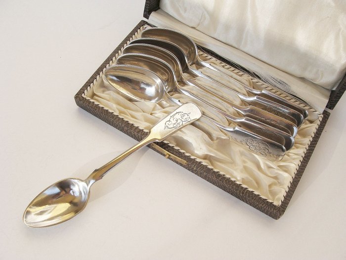 Imperial Russian Silver Set - Tea spoon - Riga 1900