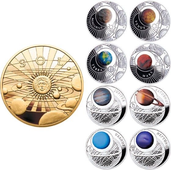 Wit-Rusland. 10 Roubles 2022 Belarus, The Solar System - Child (9 coins) Proof