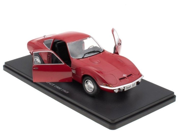 IXO/Hachette/Atlas 1:24 - 模型轎車 - Opel GT 1900 1968 - rood/zwart - nieuw in ovp - 露台門