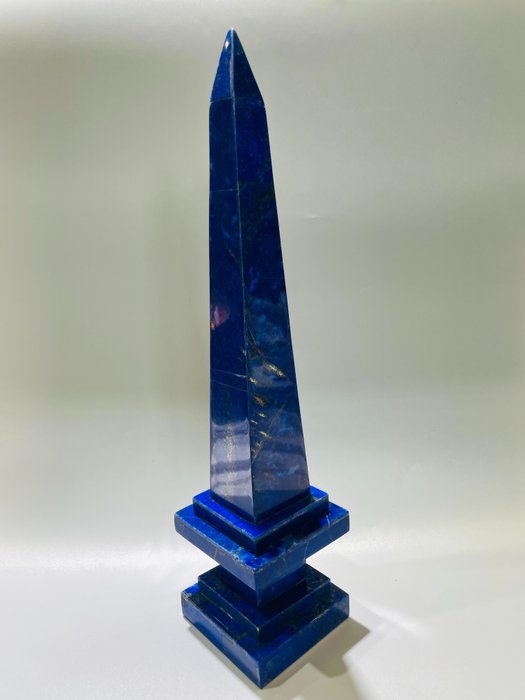 Lapis lazuli Obélisque en bleu royal de qualité AAA - Pierre naturelle - Cristal de guérison - Pierre précieuse - - Hauteur : 470 mm - Largeur : 110 mm- 3 kg - (1)