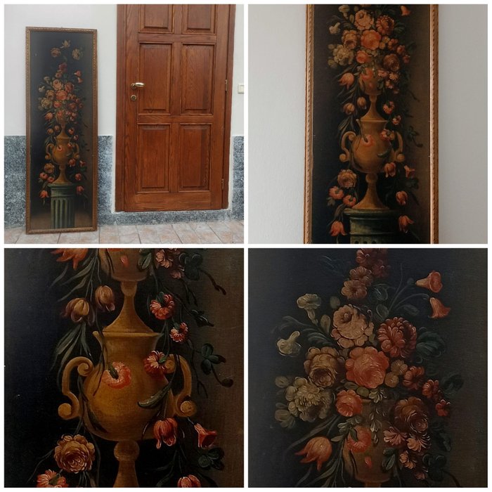 "Decorazione floreale" - 160 cm - Täfelung - Leinwand