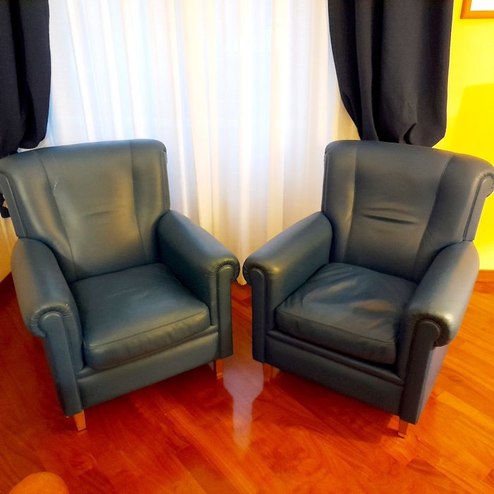 Valdichienti - Fauteuil - Paire de fauteuils en cuir