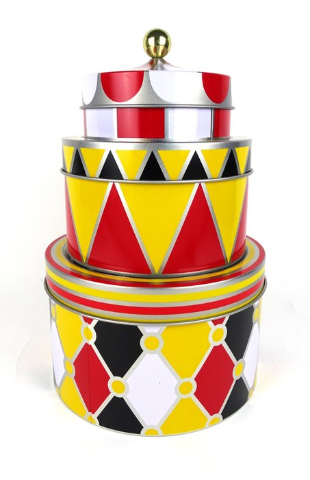 Alessi - - Marcel Wanders - Container (3) - ''Circus'' - Set van drie multifunctionele dozen van blik met decoratie