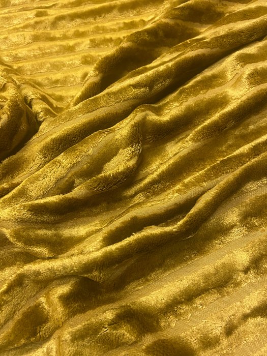 美麗的虹彩條紋粘膠纖維和棉質天鵝絨，意大利製造 - 室內裝潢織物 - 400 cm - 140 cm