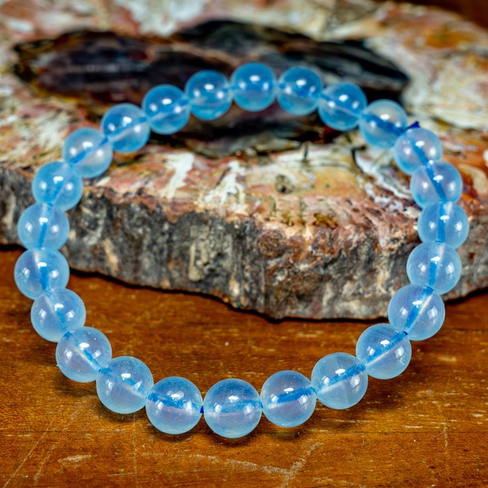Very Rare Natural Beryl var. Aquamarine Crystal Bracelet 77.8 ct- 15.56 g