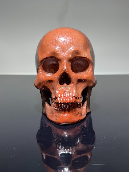 Jasp Roșu - Craniu super realist - Realizat manual - Calitate superioară - Craniu sculptat - Crystall Skull - - 110 mm - 90 mm - 130 mm -  (1)