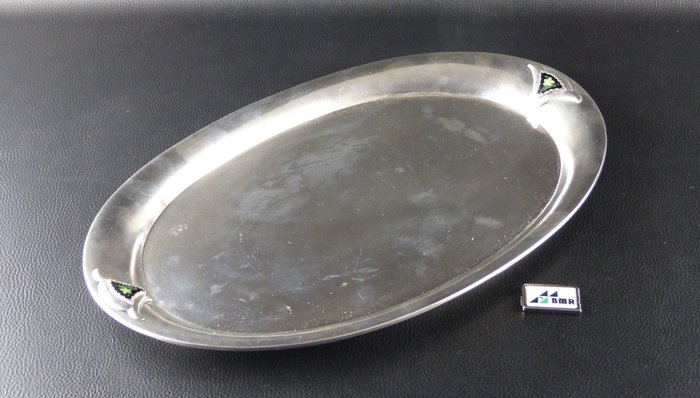 Bakke - Serverings-/pålægstallerken - oval - .835 sølv