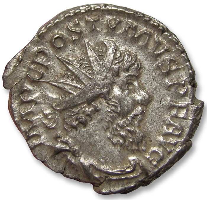 Empire romain. Postume (260-269 apr. J.-C.). Billon Antoninianus or double denarius Treveri or Cologne mint 268 A.D. - PAX AVG -