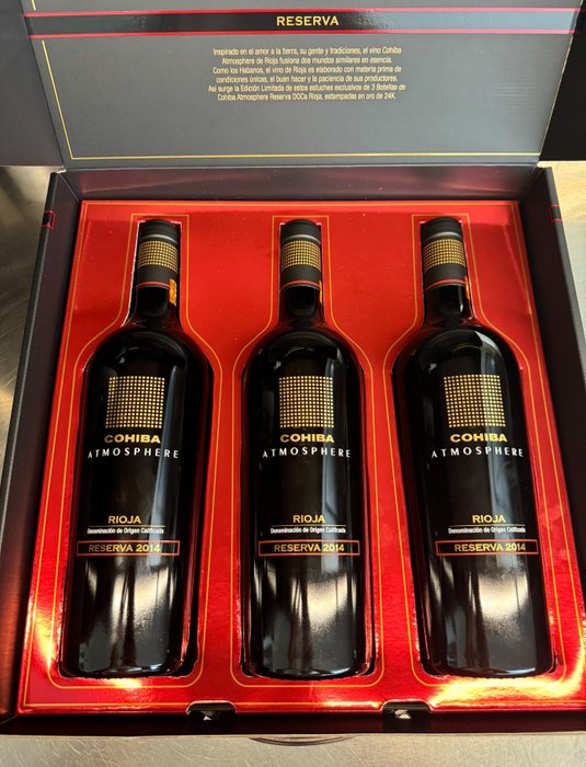 2014 Marqués de Tomares, Cohiba Atmosphere - Rioja Reserva - 3 Flasker  (0,75 l)