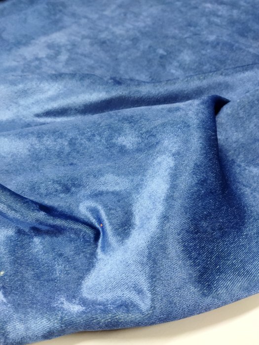 Meraviglioso velluto blu vibrante - Tessuto  - 320 cm - 160 cm